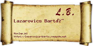 Lazarovics Bartó névjegykártya